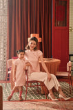 The Spring Dawn Puff Sleeve Cheongsam Dress - Pink Floral Jacquard