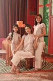 The Spring Dawn Women Puff Sleeve Cheongsam Top - Soft Lilac Poem