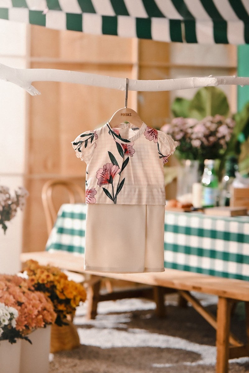 The Embun Babies Kurung - Cream Poppy