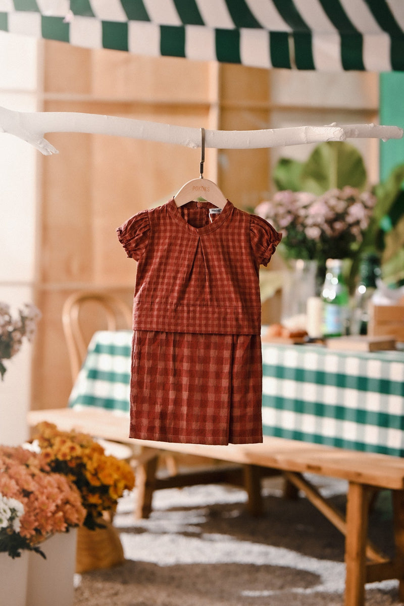 The Embun Babies Kurung - Brown Mini Checked