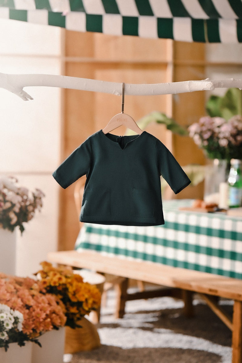 The Embun Babies Kurta - Emerald Green