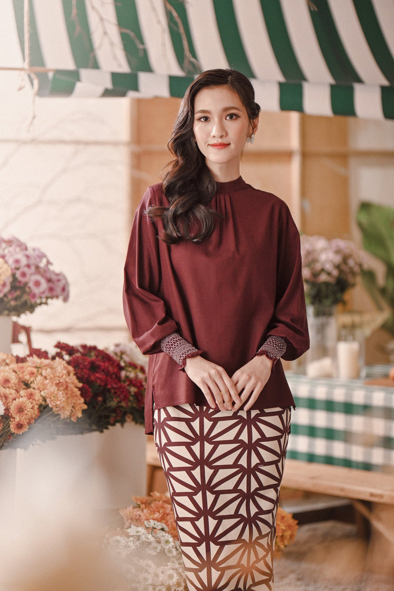 The Embun Women Doll Blouse - Mangosteen