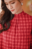 The Embun Women Doll Blouse - Red Checked