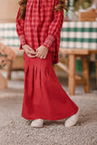 The Embun Trumpet Skirt - Crimson Red