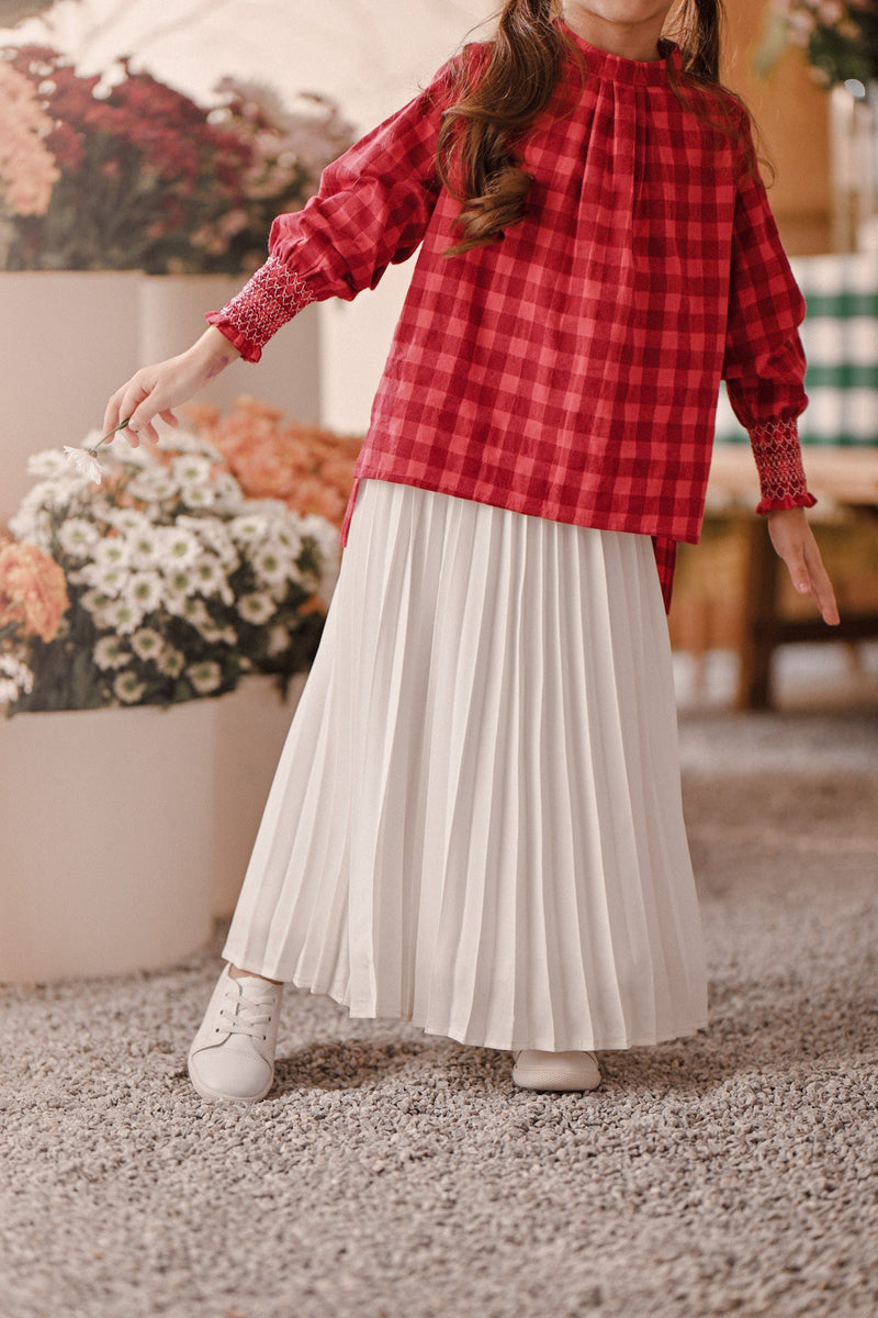 The Embun Sun-Pleats Skirt - White