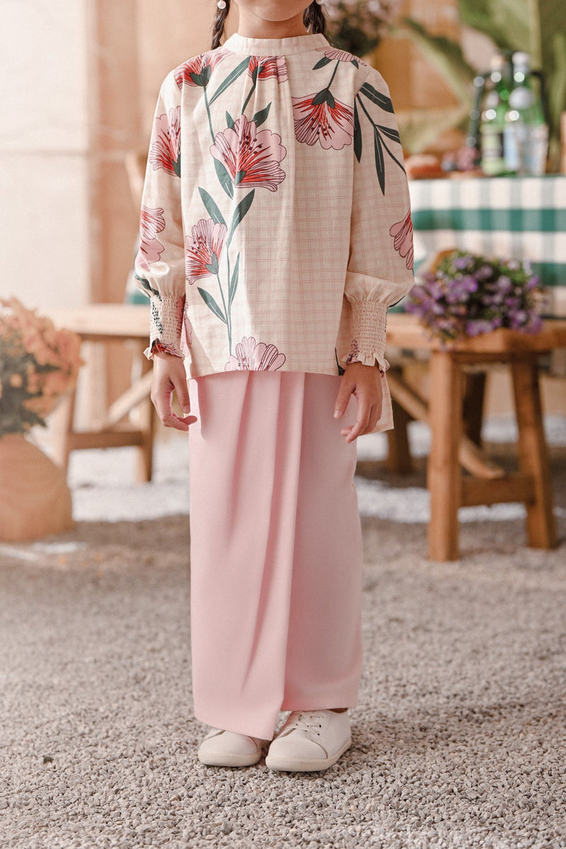 The Embun Pleats Folded Skirt - Pink