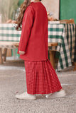 The Embun Back Pleated Skirt - Red Mini Checked