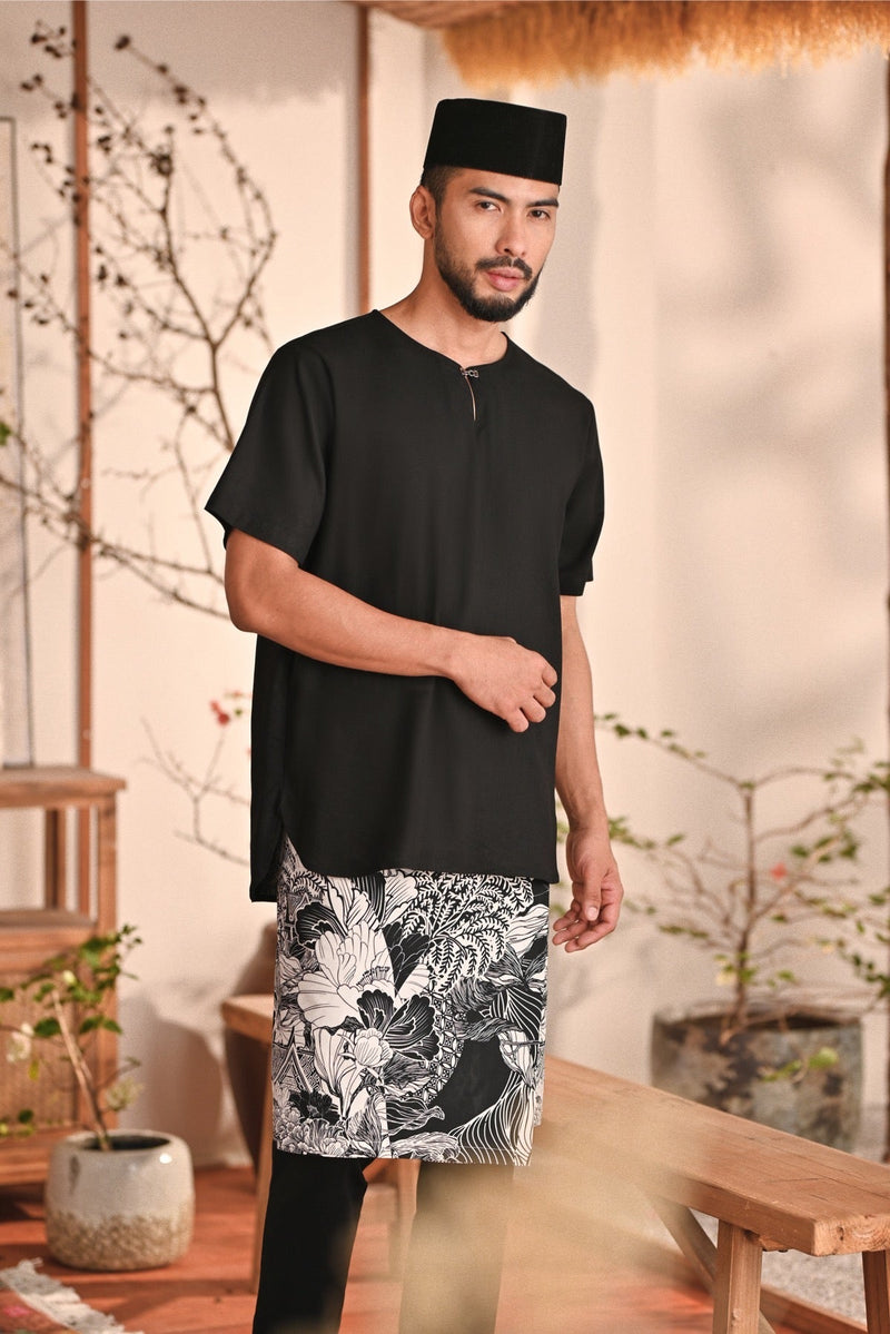 The Heiwa Men Short Sleeve Kurta - Black