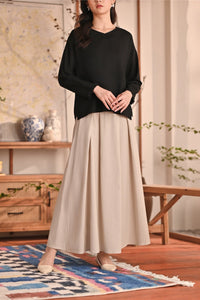 The Heiwa Women A-Line Skirt - Champagne