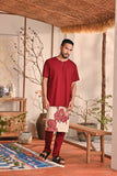 The Heiwa Men Short Sleeve Kurta - Maroon