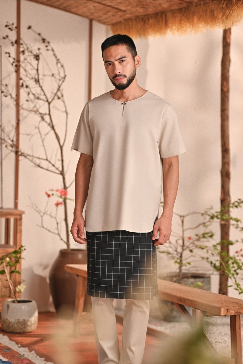 The Heiwa Men Short Sleeve Kurta - Champagne