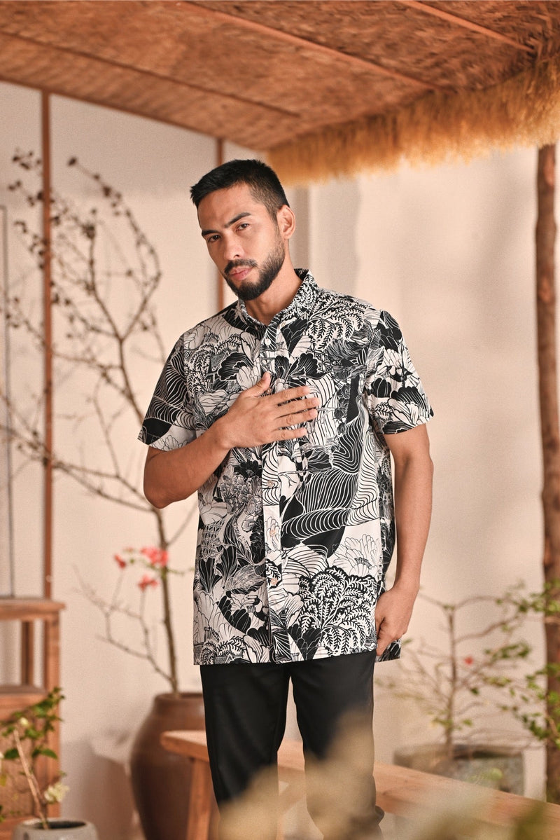 The Heiwa Men Batik Shirt - Sumi