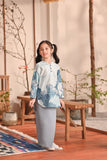 The Heiwa Folded Skirt - Fog Blue