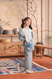 The Heiwa Folded Skirt - Fog Blue