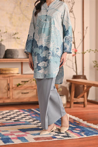 The Heiwa Women Folded Skirt - Fog Blue