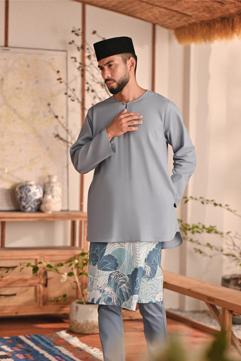 The Heiwa Men Kurta - Fog Blue