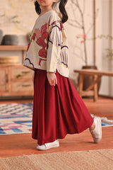 The Heiwa A-Line Skirt - Maroon