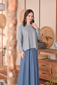 The Heiwa Women Selesa Blouse - Fog Blue