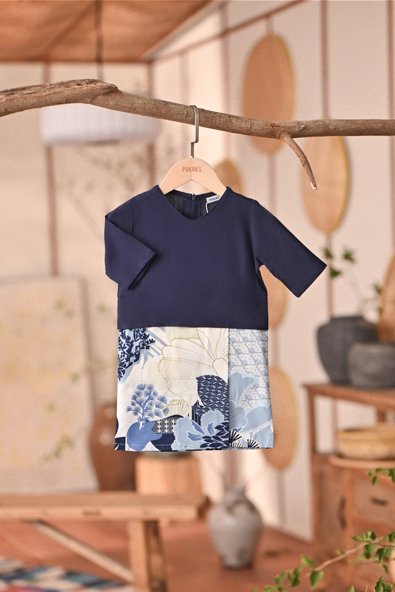 The Heiwa Babies Kurung - Navy Blue