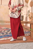 The Heiwa Folded Skirt - Maroon