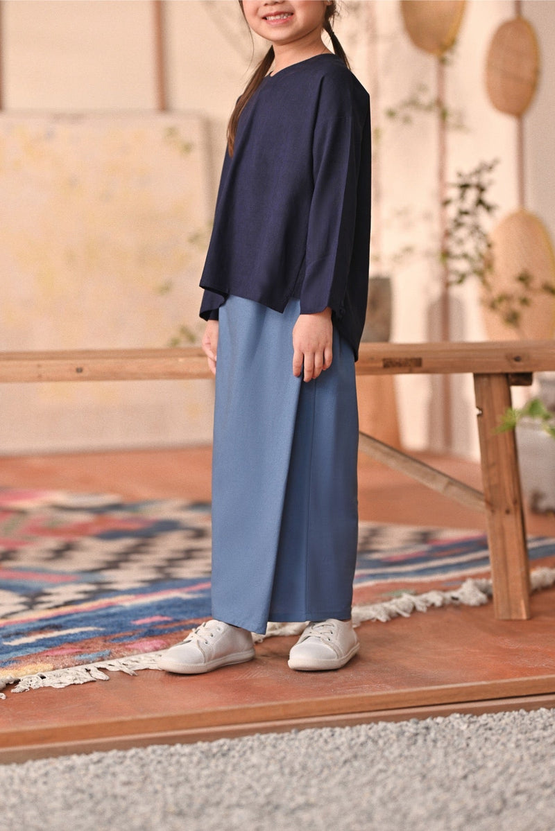 The Heiwa Folded Skirt - Blue West