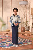 The Heiwa Folded Skirt - Navy Blue