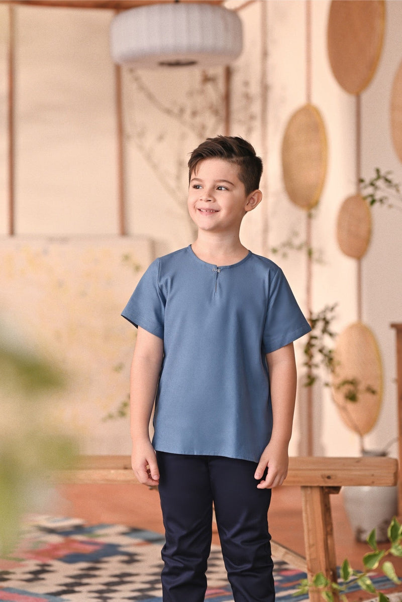 The Heiwa Short Sleeve Kurta - Blue West