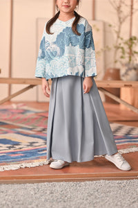 The Heiwa A-Line Skirt - Fog Blue