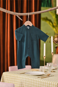 The Capai Babies Baju Melayu Jumpsuit - Emerald Green