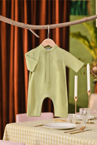 The Capai Babies Baju Melayu Jumpsuit - Tea Green