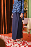 The Capai Women Folded Skirt - Navy Blue
