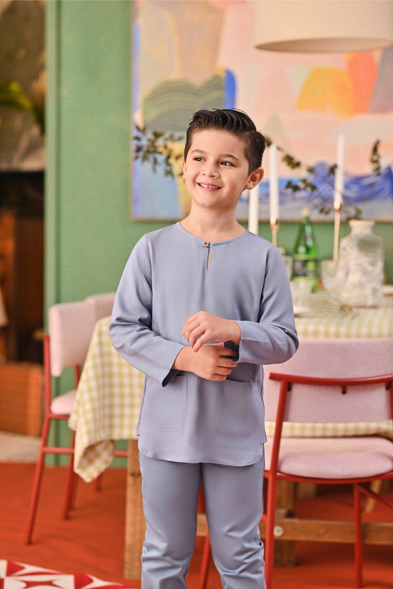 The Capai Kurta - Light Pigeon Blue