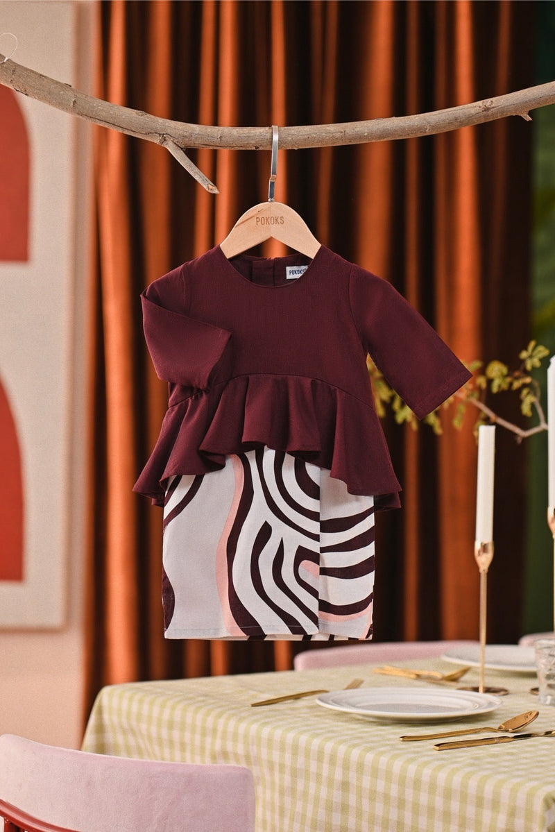 The Capai Babies Peplum Kurung - Mangosteen