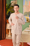 The Capai Men Kurta - Champagne Pinstripe