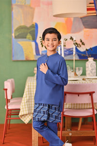 The Capai Baju Melayu Top - Steel Blue