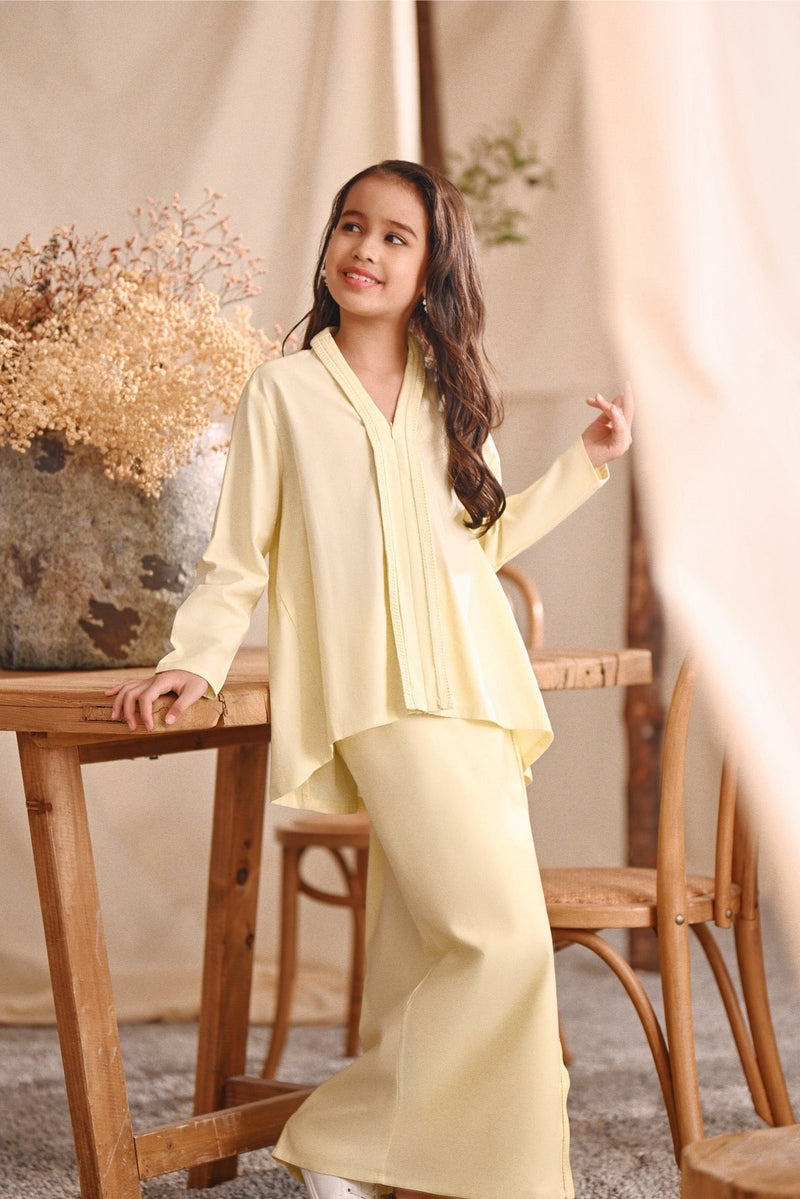 The Bayu Kebaya Top - Baby Yellow