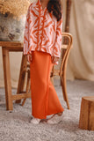 The Bayu Back Pleats Skirt - Orange