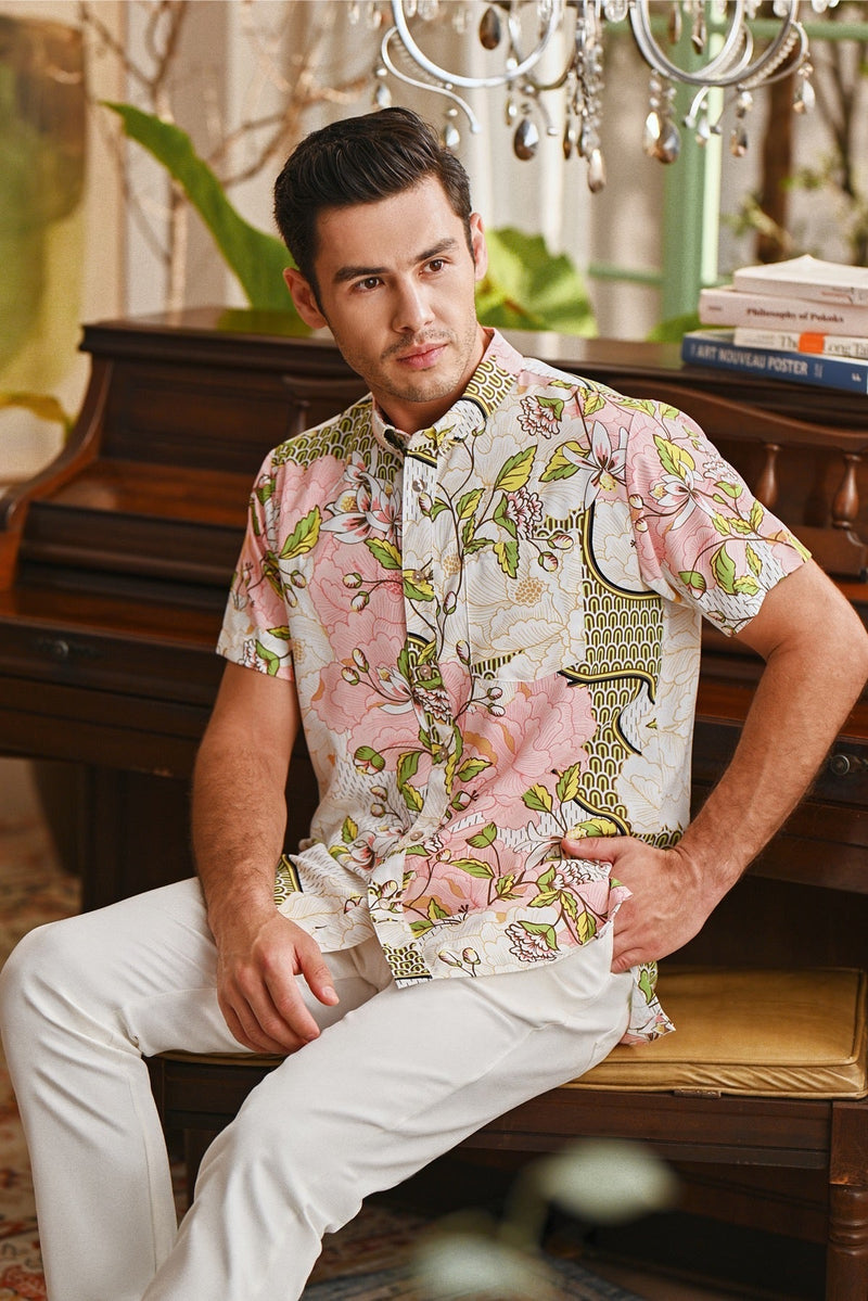 The Glow Men Batik Shirt - Blooms