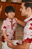 The Glow Men Batik Shirt - Ruby