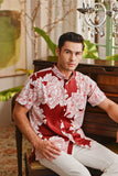The Glow Men Batik Shirt - Ruby