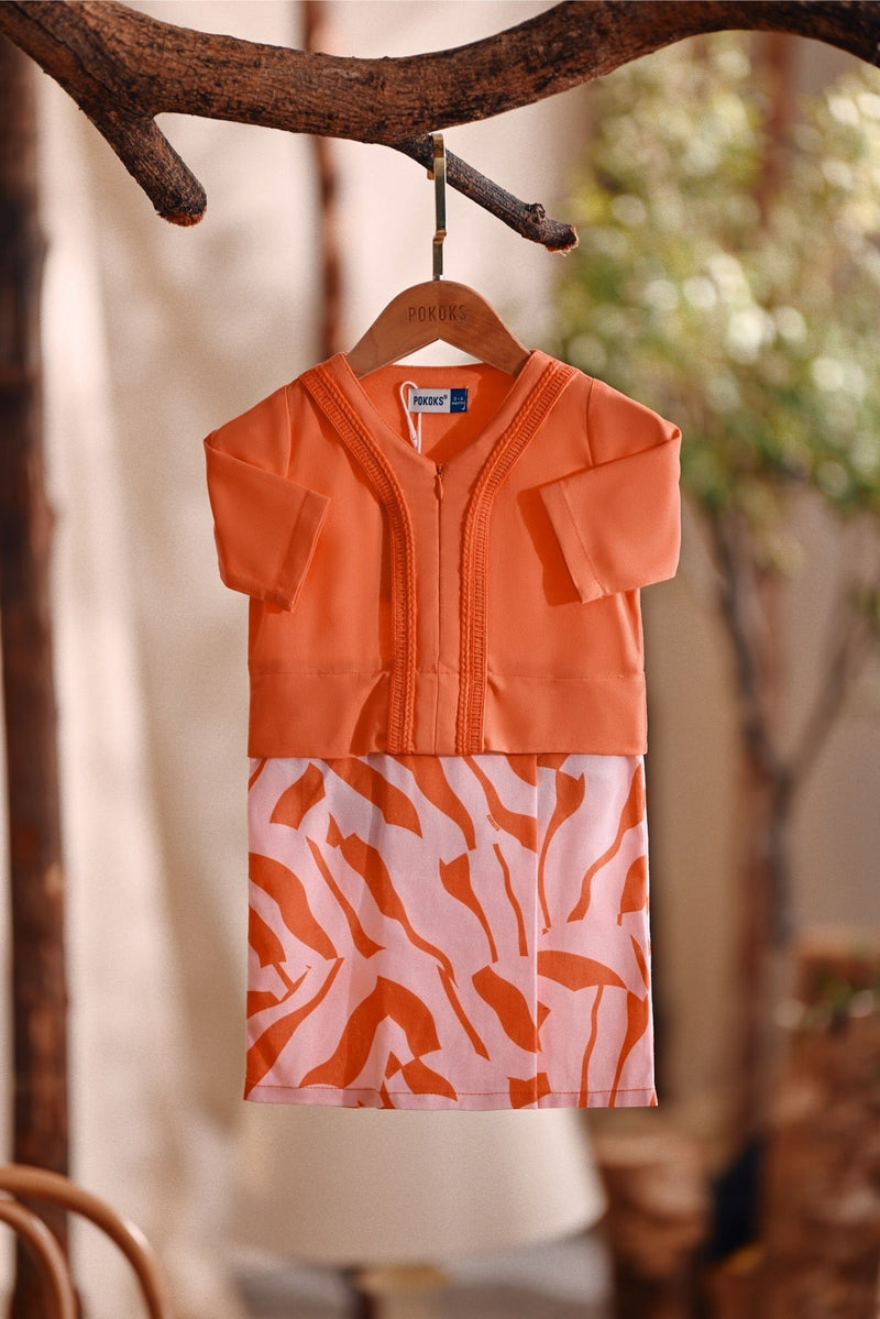 The Bayu Babies Kurung - Orange Explore