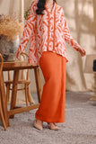 The Bayu Women Back Pleats Skirt - Orange