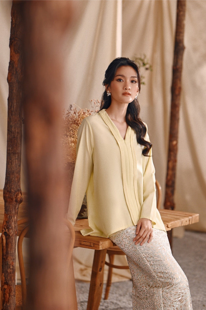 The Bayu Women Kebaya Top - Baby Yellow