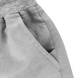 Padi unisex linen pants dengan pockets warna kelabu kanak-kanak