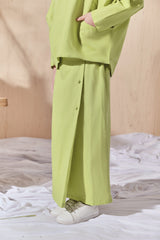 The Balik Buttons Folded Skirt - Lime Green
