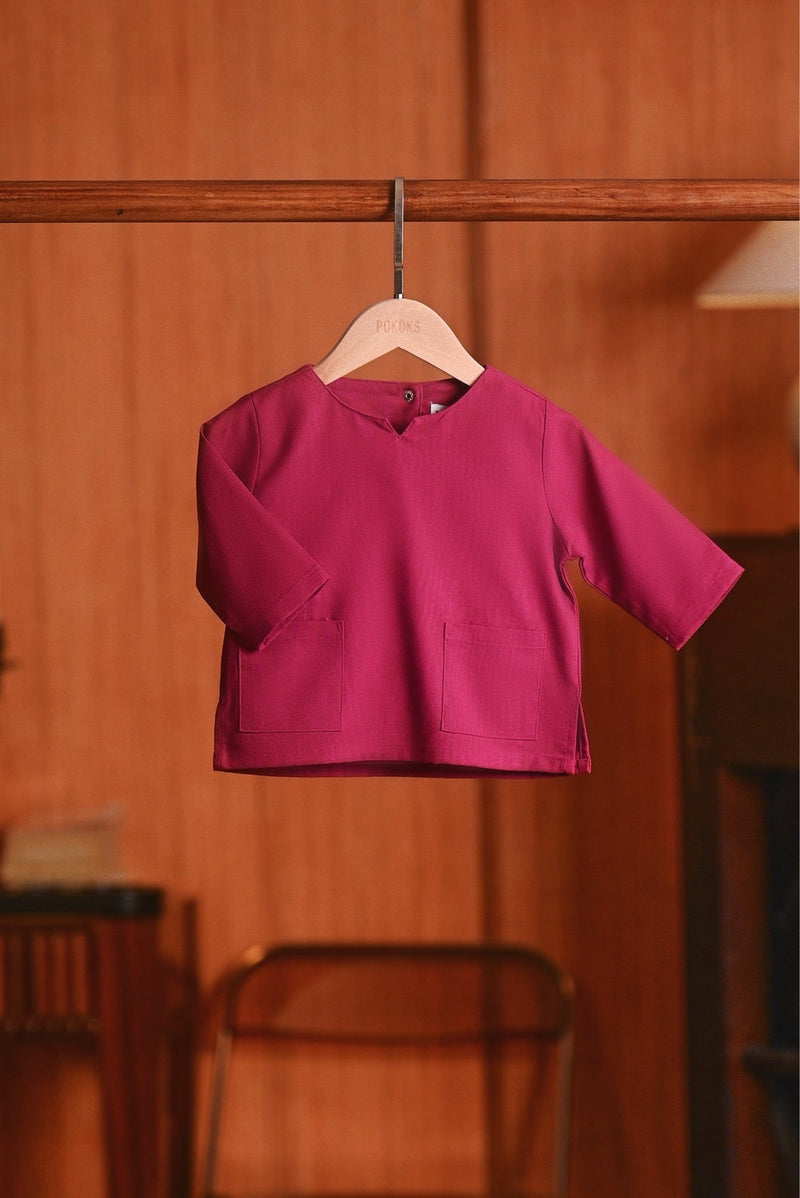 The Congkak Babies Kurta - Fuchsia