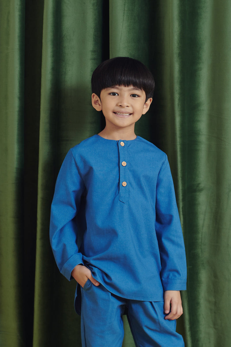 Steel Blue Colour Baju Melayu