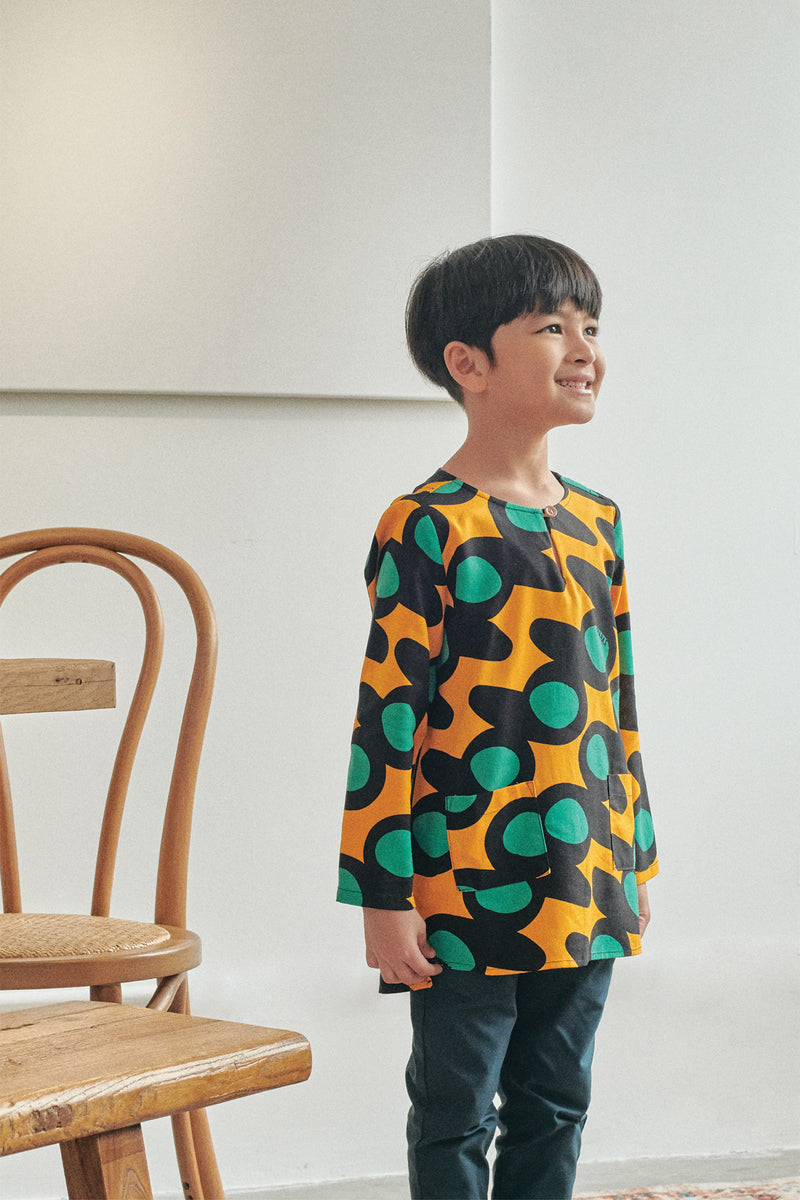 kurta cotton teluk belanga bercorak