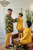 set sedondon baju raya keluarga kuning