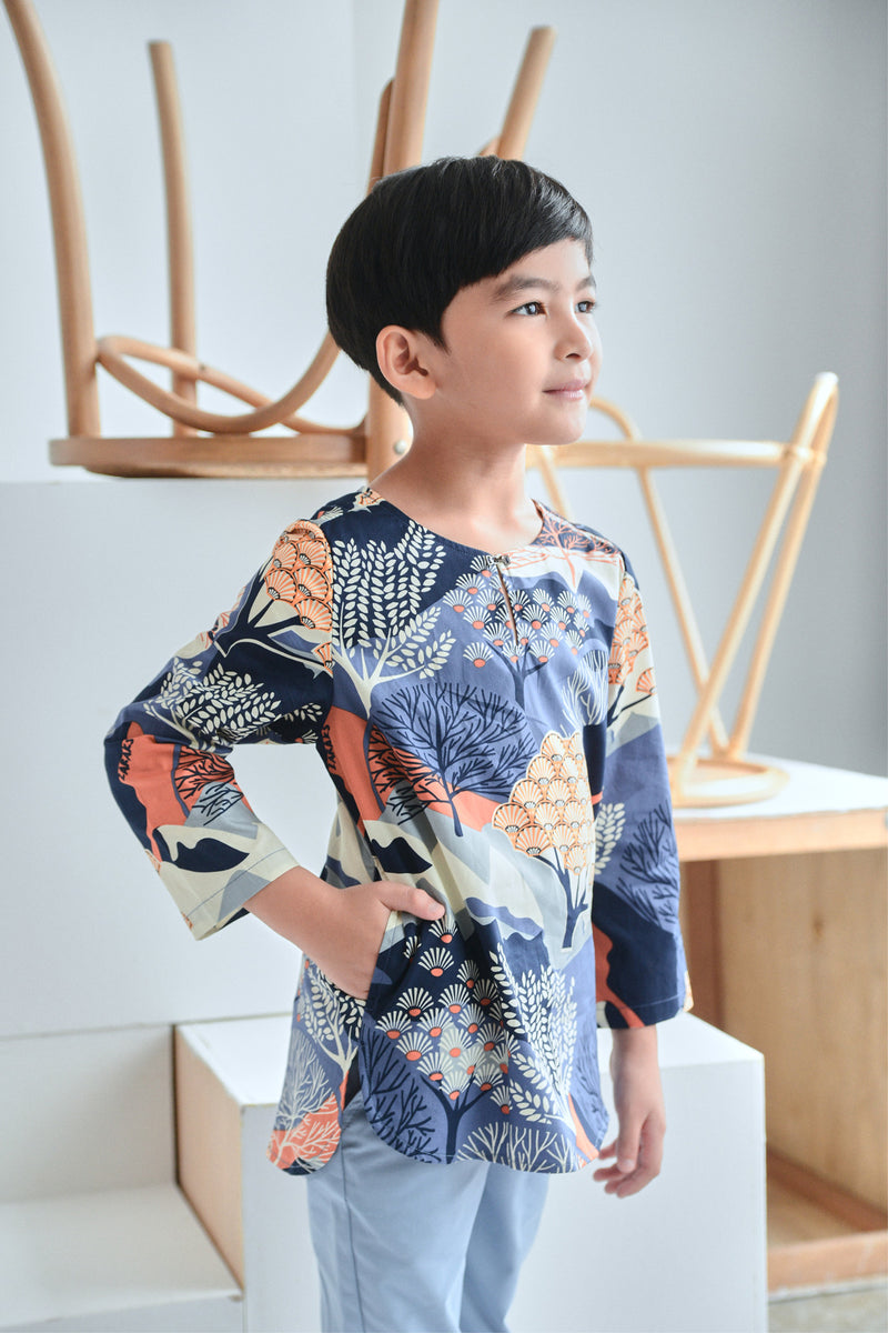 baju kurta budak cotton bercorak